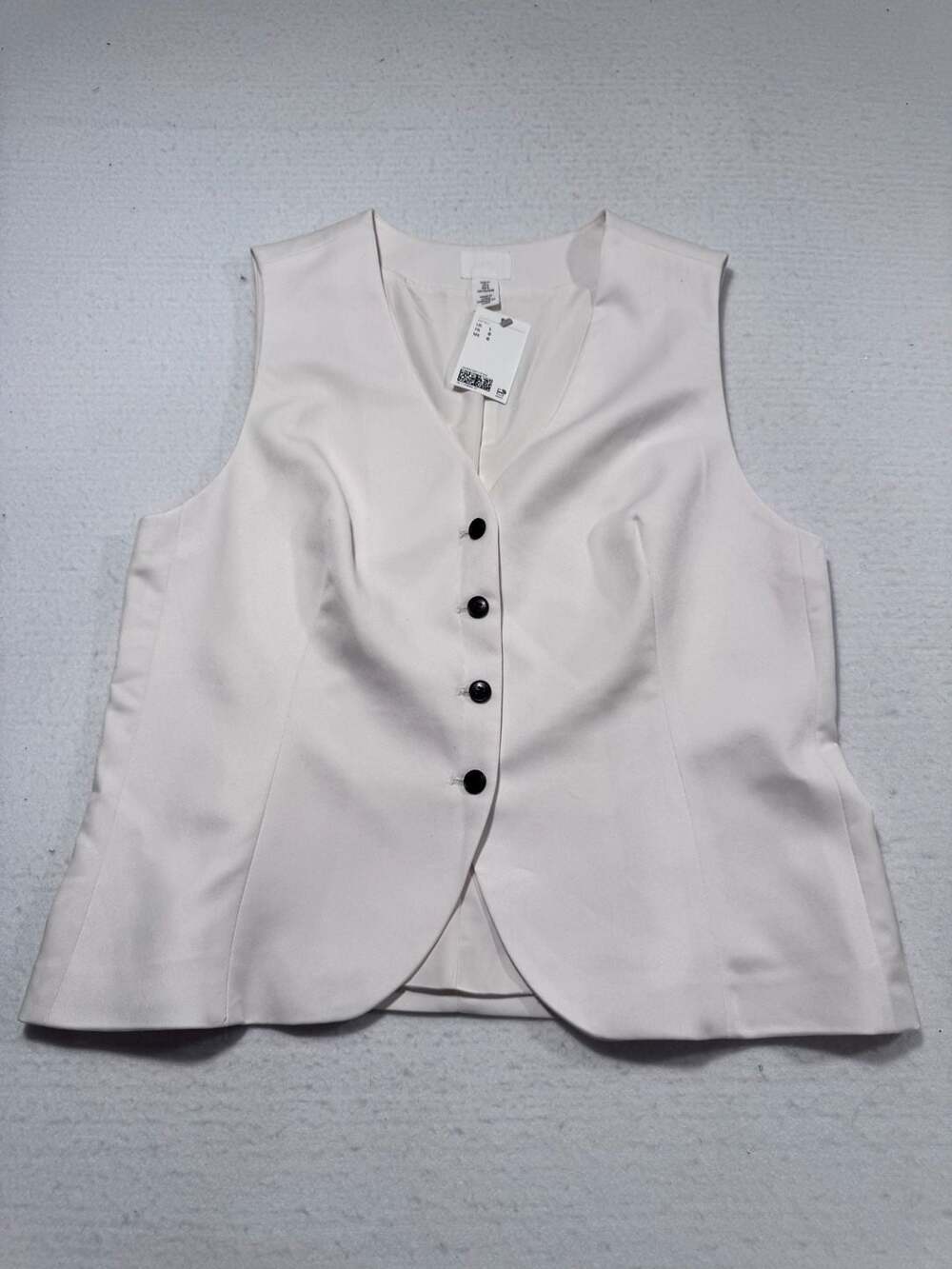 H&M Women’s Off White Tailored Vest Top Size L New With Tags
